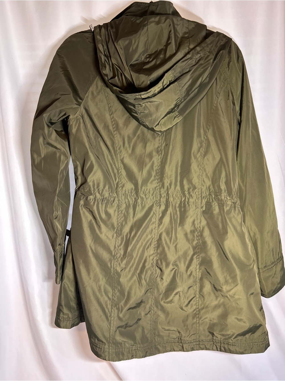 Michael Kors Women’s Olive Green Hooded Anorak Rain Jacket Utility Coat Size med - Picture 11 of 15
